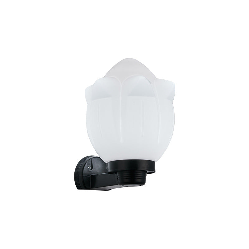 Modern Simplicity Flower Cone Square Cylinder Ball Acrylic ABS Iron 1-Light Wall Sconce Lamp For Outdoor Patio | Bowlift