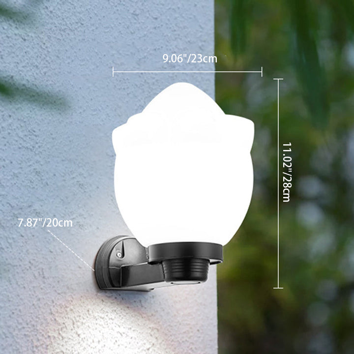Modern Simplicity Flower Cone Square Cylinder Ball Acrylic ABS Iron 1-Light Wall Sconce Lamp For Outdoor Patio | Bowlift