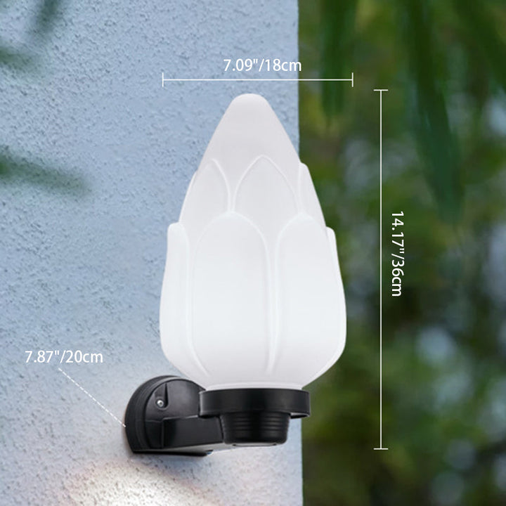 Modern Simplicity Flower Cone Square Cylinder Ball Acrylic ABS Iron 1-Light Wall Sconce Lamp For Outdoor Patio | Bowlift