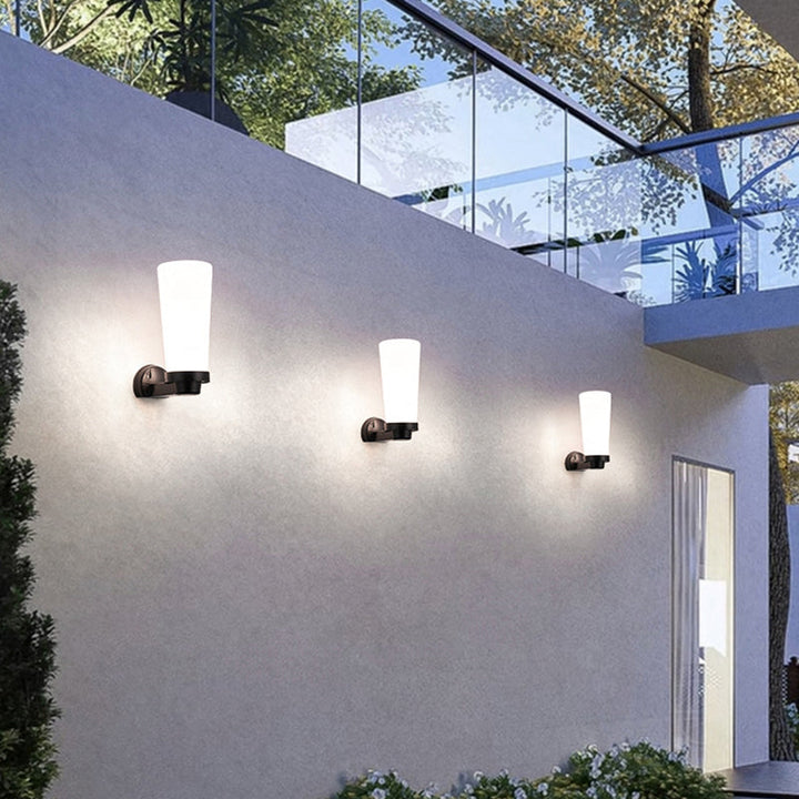 Modern Simplicity Flower Cone Square Cylinder Ball Acrylic ABS Iron 1-Light Wall Sconce Lamp For Outdoor Patio | Bowlift