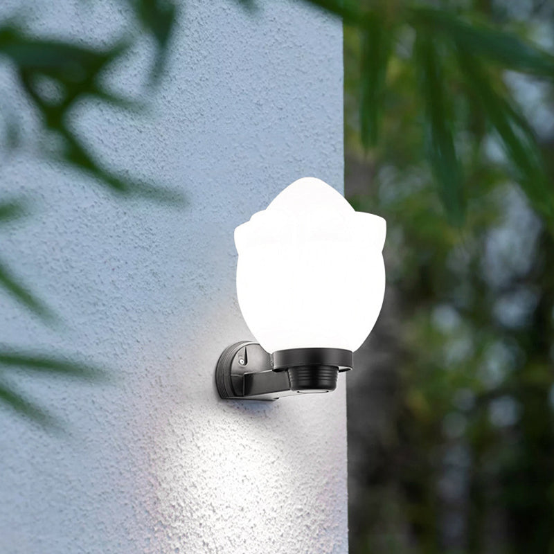 Modern Simplicity Flower Cone Square Cylinder Ball Acrylic ABS Iron 1-Light Wall Sconce Lamp For Outdoor Patio | Bowlift