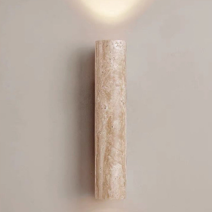 BowLift | Nordivea Travertine Wall Light | Scandinavian Design | 2-Light | Wood & Travertine