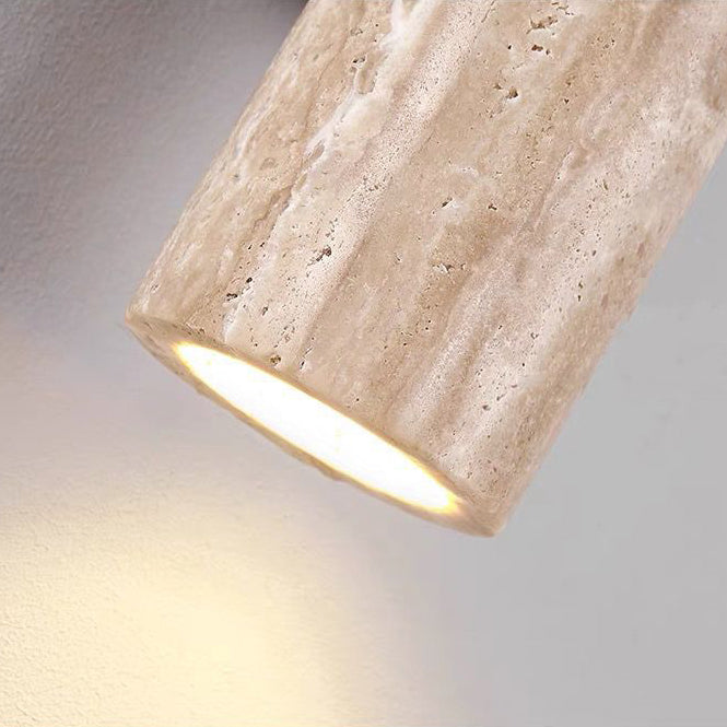 BowLift | Nordivea Travertine Wall Light | Scandinavian Design | 2-Light | Wood & Travertine