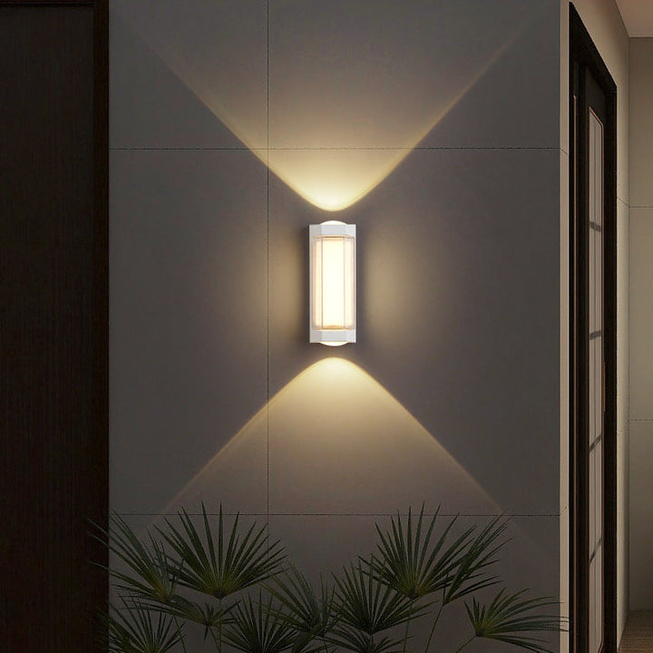 Modern Simplicity Rectangle Round Diamond PC Aluminum LED Wall Sconce Lamp For Garden | Bowlift