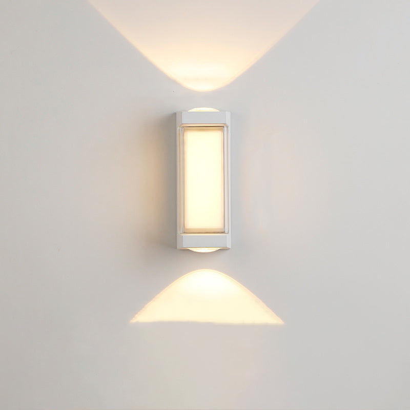 Modern Simplicity Rectangle Round Diamond PC Aluminum LED Wall Sconce Lamp For Garden | Bowlift