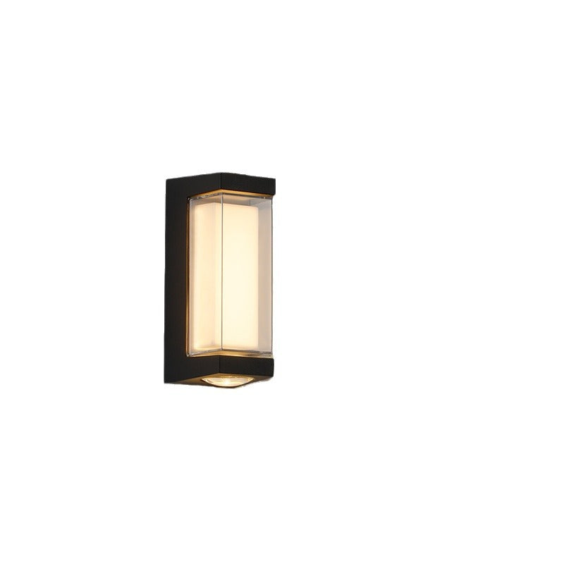 Modern Simplicity Rectangle Round Diamond PC Aluminum LED Wall Sconce Lamp For Garden | Bowlift