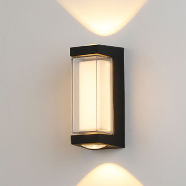 Modern Simplicity Rectangle Round Diamond PC Aluminum LED Wall Sconce Lamp For Garden | Bowlift