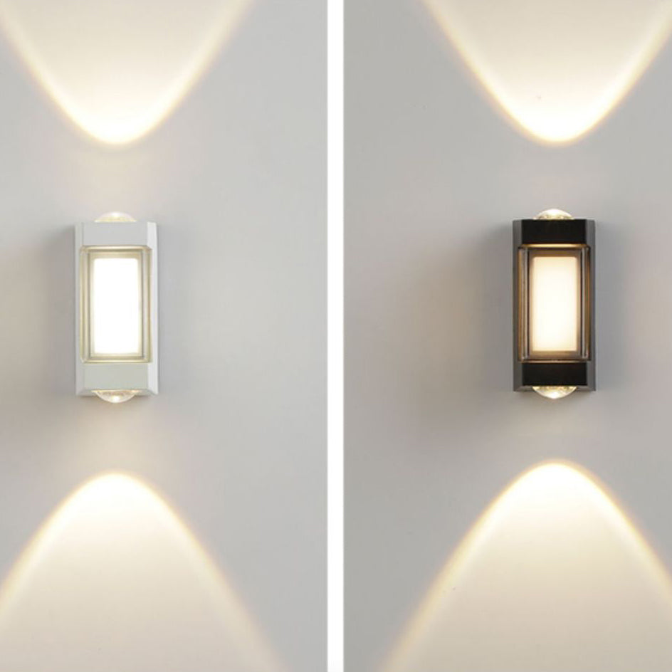 Modern Simplicity Rectangle Round Diamond PC Aluminum LED Wall Sconce Lamp For Garden | Bowlift