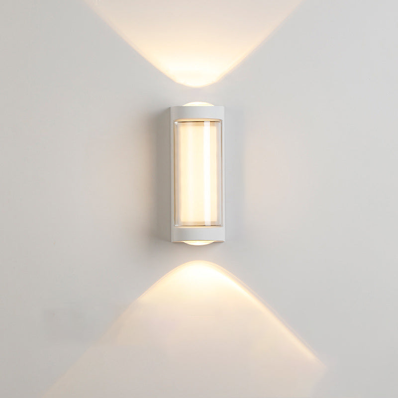 Modern Simplicity Rectangle Round Diamond PC Aluminum LED Wall Sconce Lamp For Garden | Bowlift
