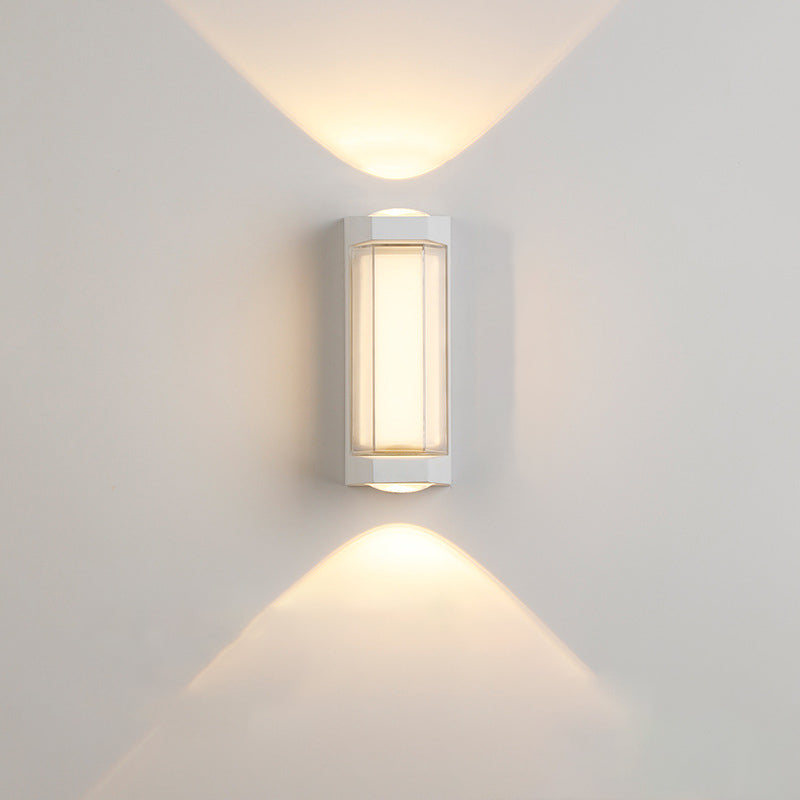 Modern Simplicity Rectangle Round Diamond PC Aluminum LED Wall Sconce Lamp For Garden | Bowlift