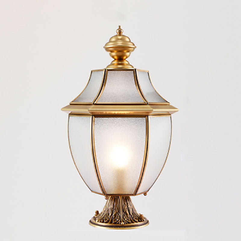 Contemporary Scandinavian Hexagonal Bell Glass Brass 1-Light Outdoor Light For Outdoor Patio | Bowlift