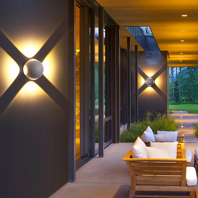 Modern Minimalist Round Square Orb Lens Aluminum LED Wall Sconce Lamp For Garden | Bowlift