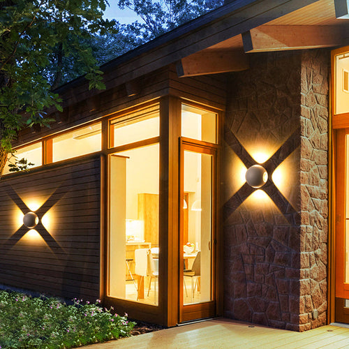 Modern Minimalist Round Square Orb Lens Aluminum LED Wall Sconce Lamp For Garden | Bowlift