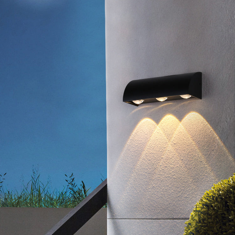 Modern Simplicity Waterproof Arched Cylindrical Aluminium PC LED Wall Sconce Lamp For Outdoor Patio | Bowlift