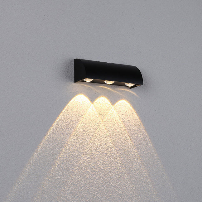 Modern Simplicity Waterproof Arched Cylindrical Aluminium PC LED Wall Sconce Lamp For Outdoor Patio | Bowlift