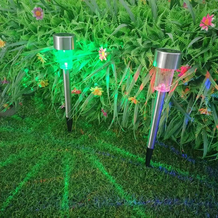 BowLift | Modern simplicity solar waterproof stainless steel cylinder LED landscape lighting outdoor light for the garden