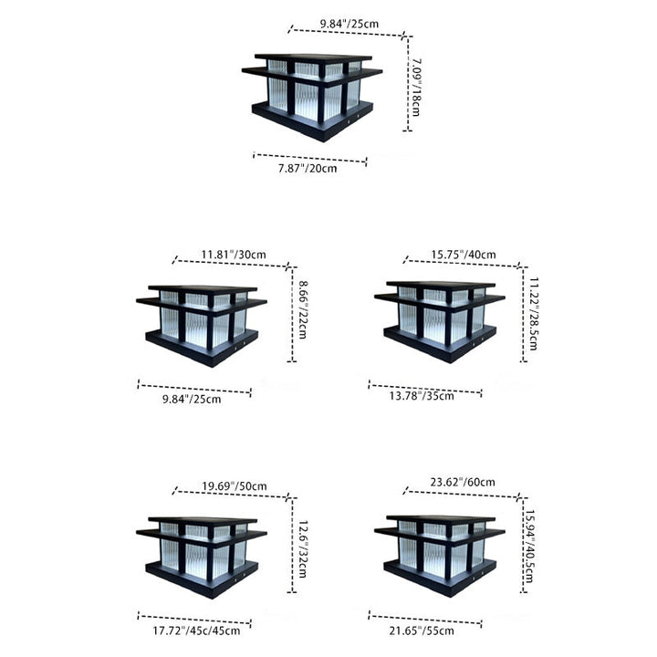 Modern Minimalist Solar Waterproof Square Cylinder Aluminum Alloy Glass LED Landscape Lighting Outdoor Light For Outdoor Patio | Bowlift