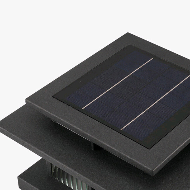 Modern Minimalist Solar Waterproof Square Cylinder Aluminum Alloy Glass LED Landscape Lighting Outdoor Light For Outdoor Patio | Bowlift