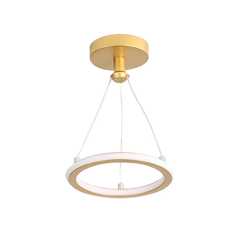 BowLift | Contemporary Nordic Round Metal Silica LED Semi-Flush Mount Ceiling Light for Corridor