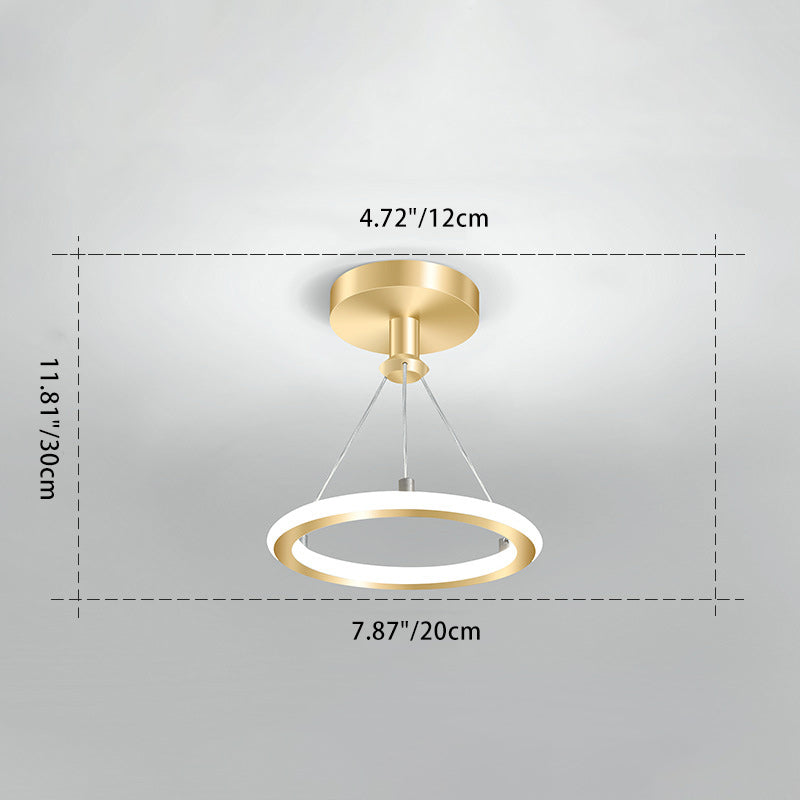 BowLift | Contemporary Nordic Round Metal Silica LED Semi-Flush Mount Ceiling Light for Corridor