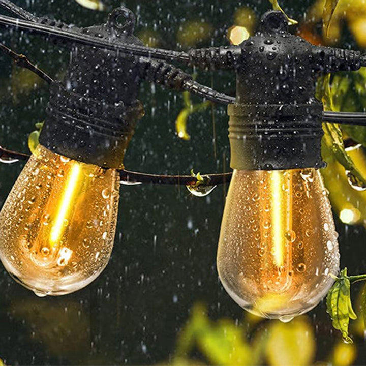 BowLift | Modern Art Deco Solar Waterproof Copper PVC 15-Bulb LED String Light Outdoor Light For Garden
