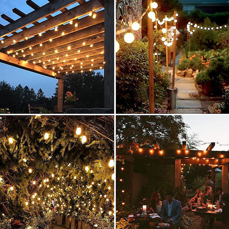 BowLift | Modern Art Deco Solar Waterproof Copper PVC 15-Bulb LED String Light Outdoor Light For Garden