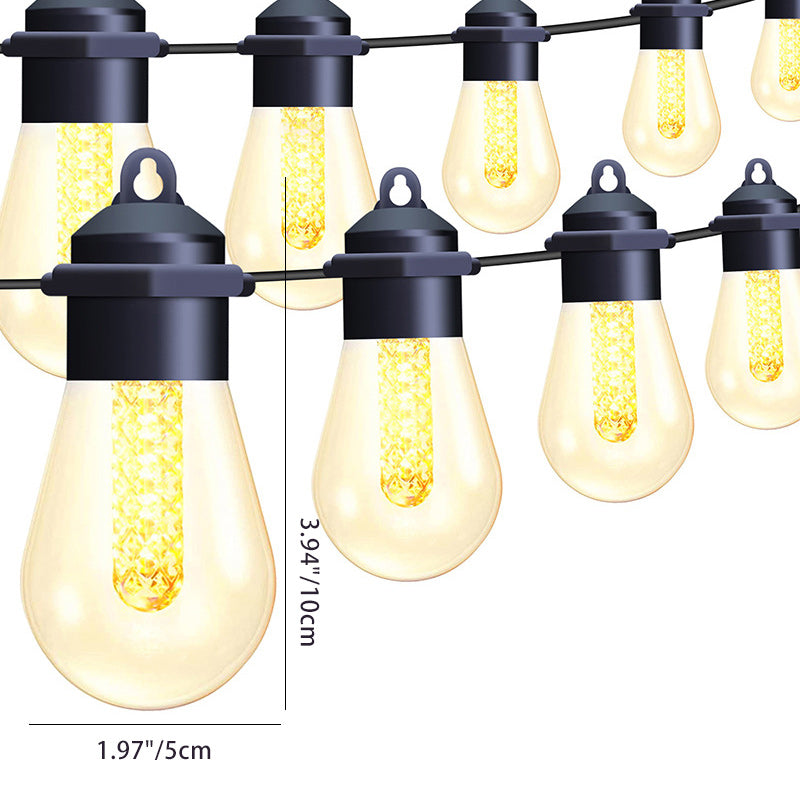 BowLift | Modern Art Deco Solar Waterproof Copper PVC 15-Bulb LED String Light Outdoor Light For Garden