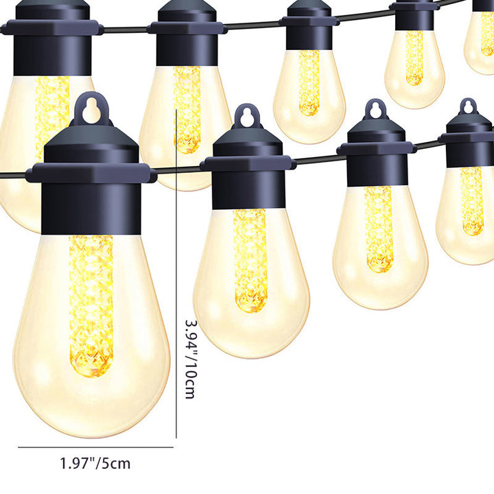BowLift | Modern Art Deco Solar Waterproof Copper PVC 15-Bulb LED String Light Outdoor Light For Garden