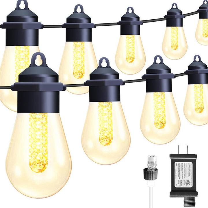 BowLift | Modern Art Deco Solar Waterproof Copper PVC 15-Bulb LED String Light Outdoor Light For Garden