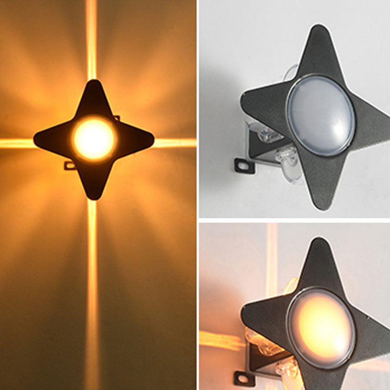 Contemporary Creative Waterproof Aluminum Acrylic PC Cross Star LED Wall Sconce Lamp For Outdoor Patio | Bowlift