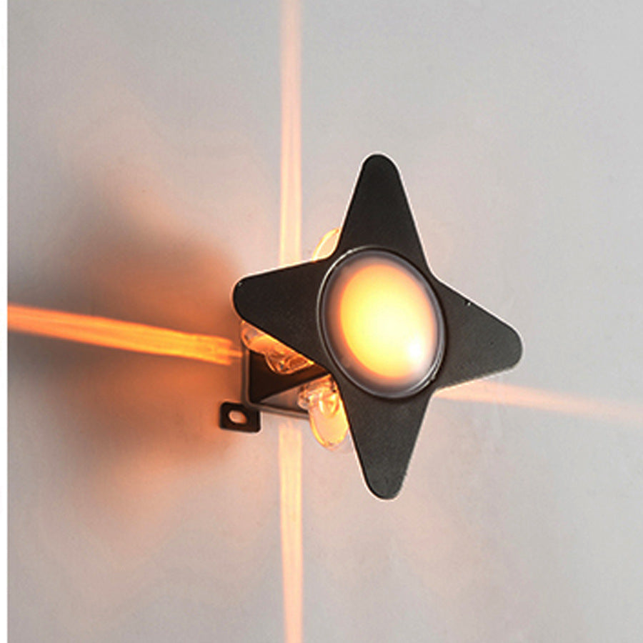 Contemporary Creative Waterproof Aluminum Acrylic PC Cross Star LED Wall Sconce Lamp For Outdoor Patio | Bowlift