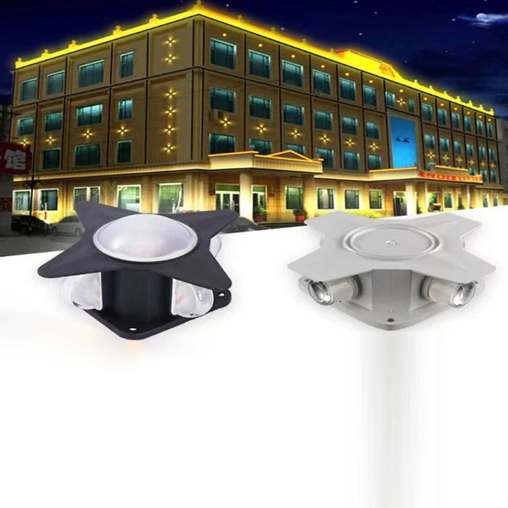 Contemporary Creative Waterproof Aluminum Acrylic PC Cross Star LED Wall Sconce Lamp For Outdoor Patio | Bowlift
