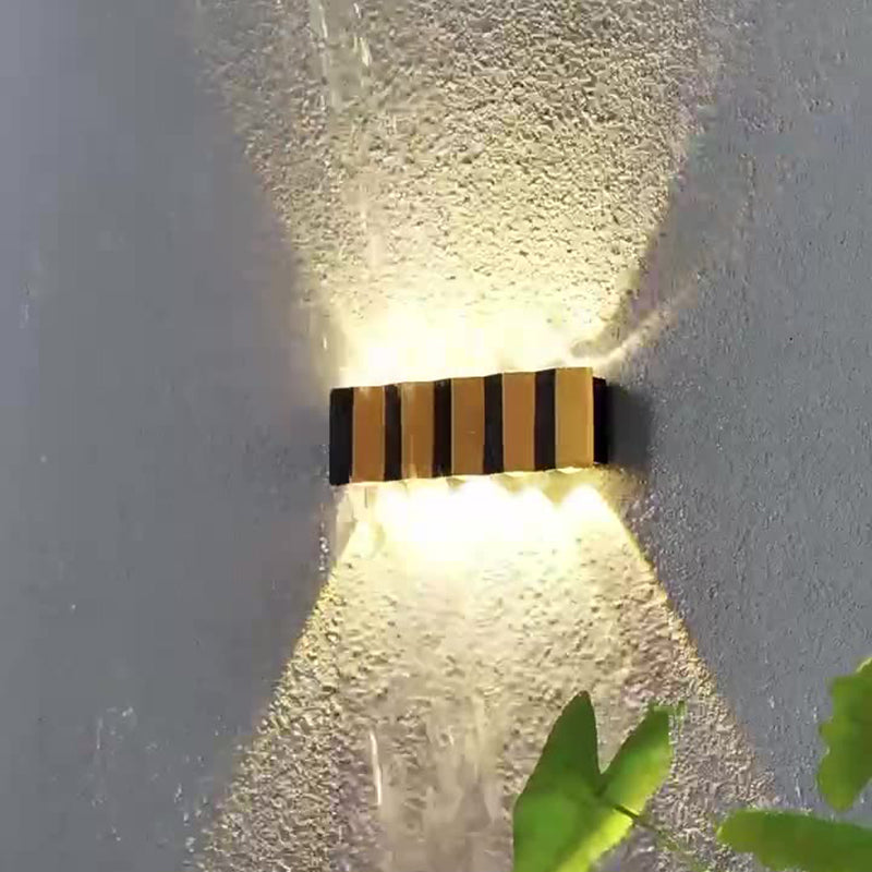 Modern Simplicity Waterproof Aluminum Rectangular Bent Up And Down LED Wall Sconce Lamp For Outdoor Patio | Bowlift