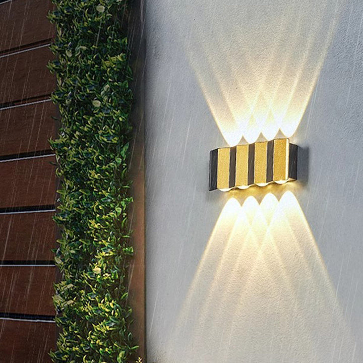 Modern Simplicity Waterproof Aluminum Rectangular Bent Up And Down LED Wall Sconce Lamp For Outdoor Patio | Bowlift