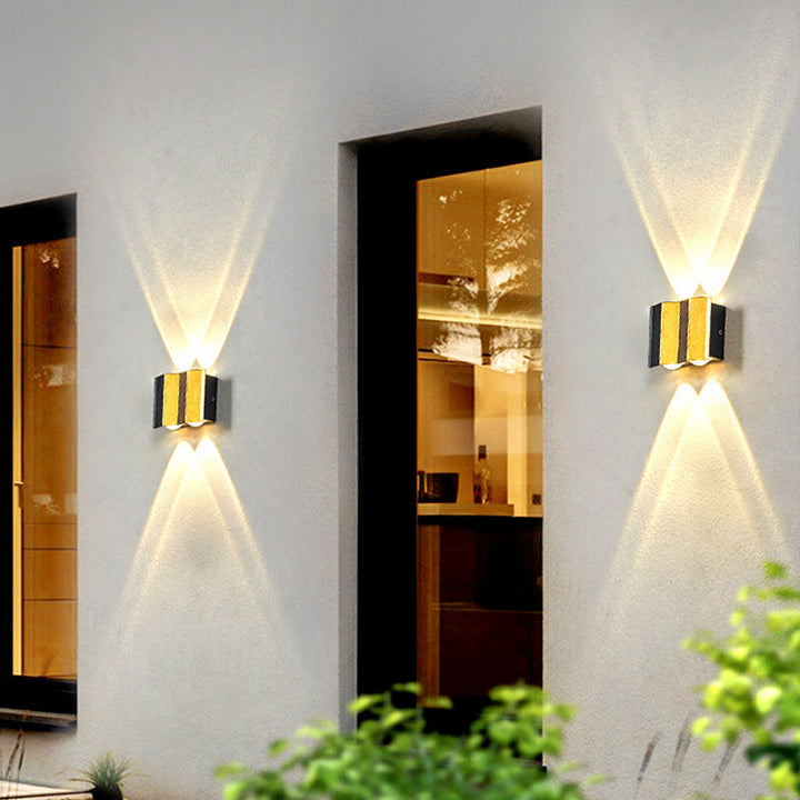 Modern Simplicity Waterproof Aluminum Rectangular Bent Up And Down LED Wall Sconce Lamp For Outdoor Patio | Bowlift