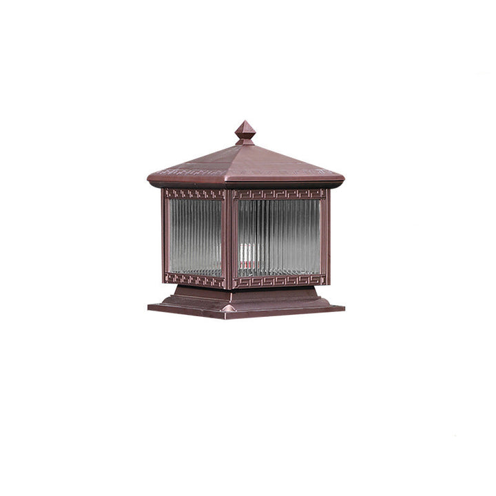 Traditional Chinese Solar Waterproof Aluminum Acrylic Glass Cylinder Lantern LED Landscape Lighting Outdoor Light For Garden | Bowlift