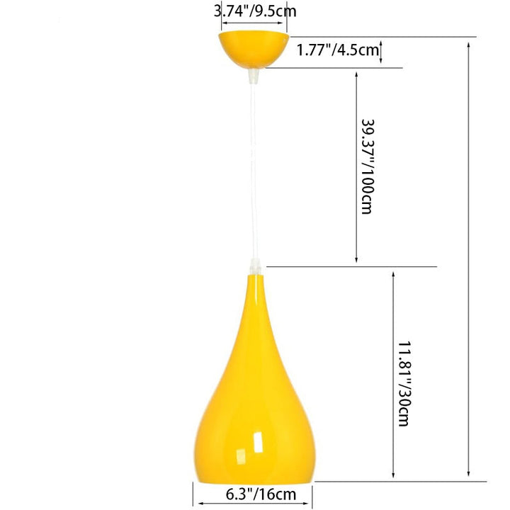 BowLift | Nordic Iron Wood Aluminum Pumpkin Water Drop 1-Light Pendant Light for Dining Room