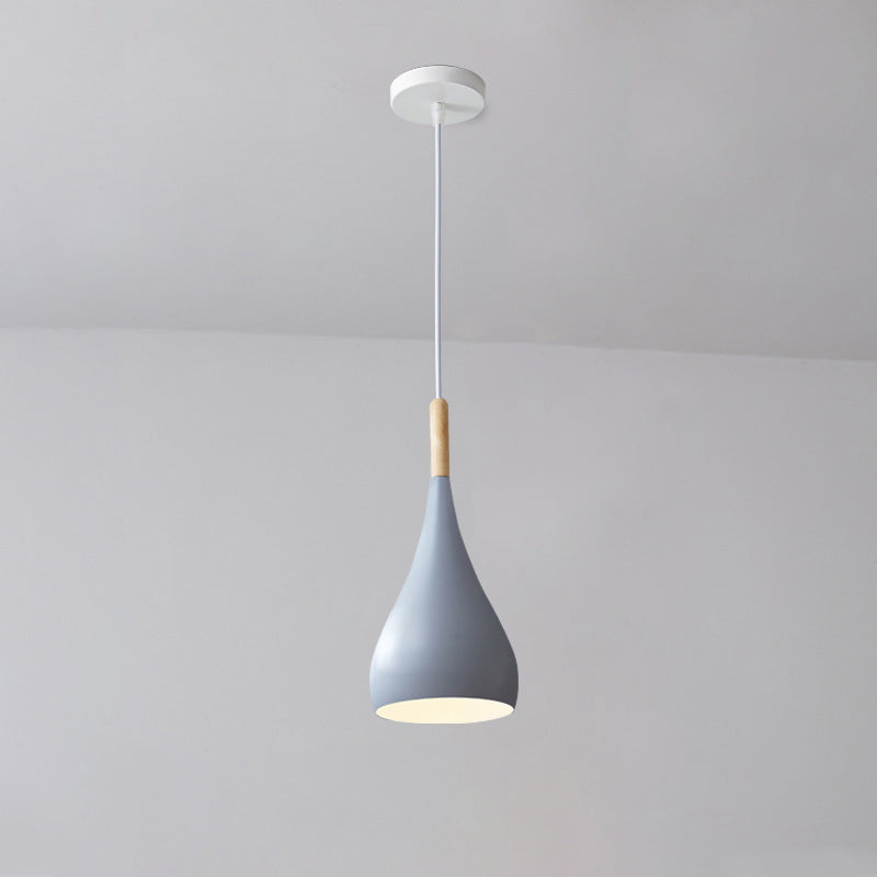 BowLift | Nordic Iron Wood Aluminum Pumpkin Water Drop 1-Light Pendant Light for Dining Room