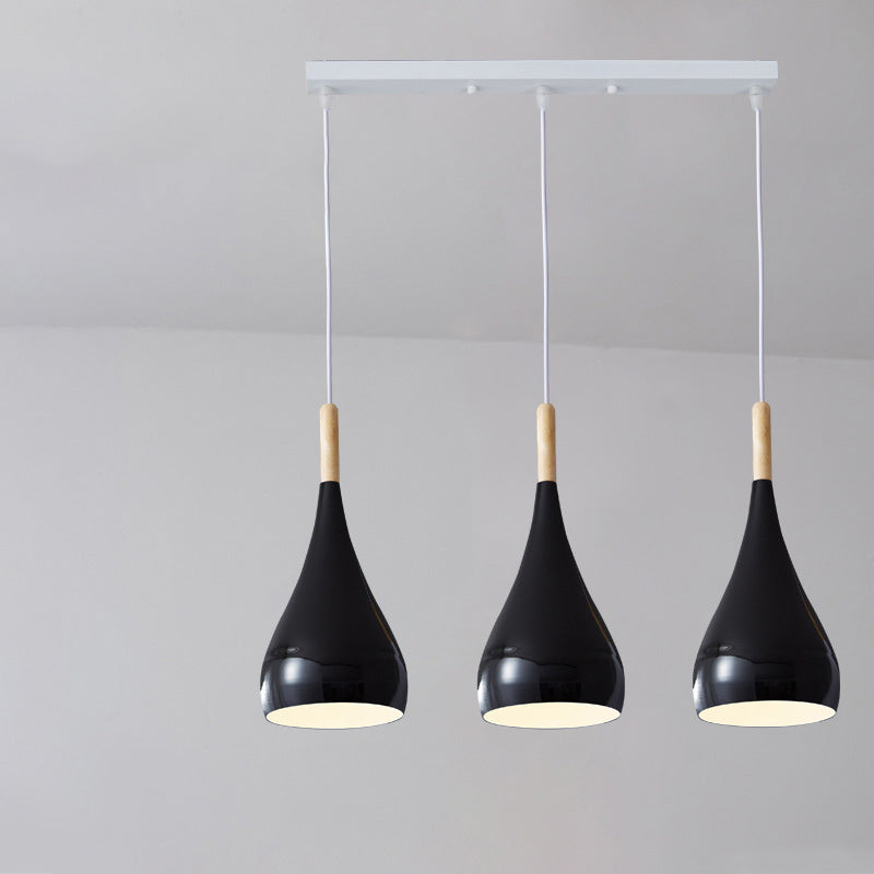 BowLift | Nordic Iron Wood Aluminum Pumpkin Water Drop 1-Light Pendant Light for Dining Room