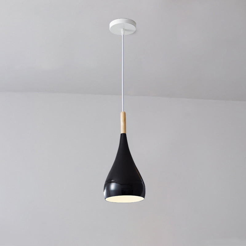 BowLift | Nordic Iron Wood Aluminum Pumpkin Water Drop 1-Light Pendant Light for Dining Room