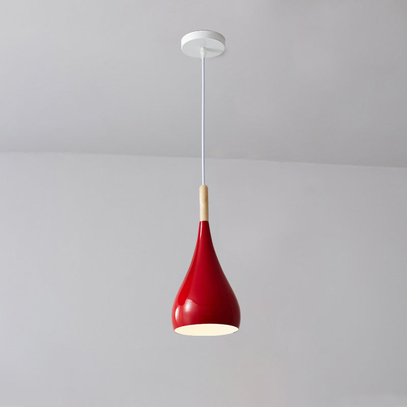 BowLift | Nordic Iron Wood Aluminum Pumpkin Water Drop 1-Light Pendant Light for Dining Room
