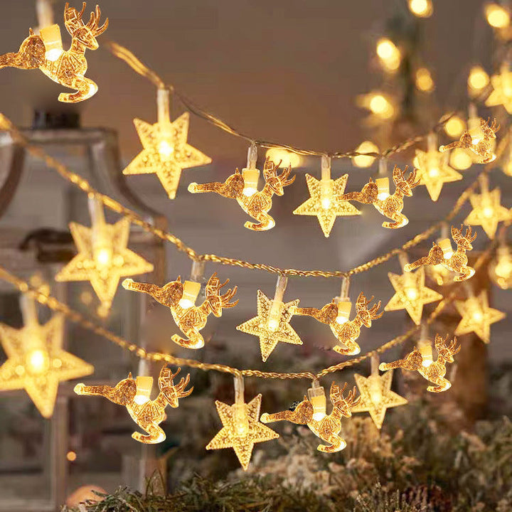 BowLift | Modern Art Deco Battery USB PVC Deer Snow Star Christmas Tree Decoration LED String Light For Entertainment Room