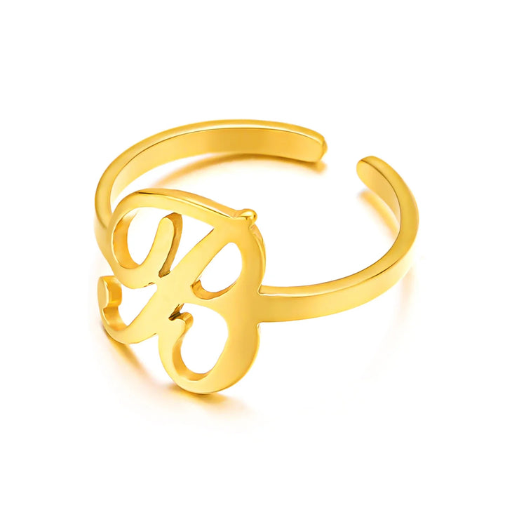 BowLift | Adjustable Italic Cursive Letter Initial Ring