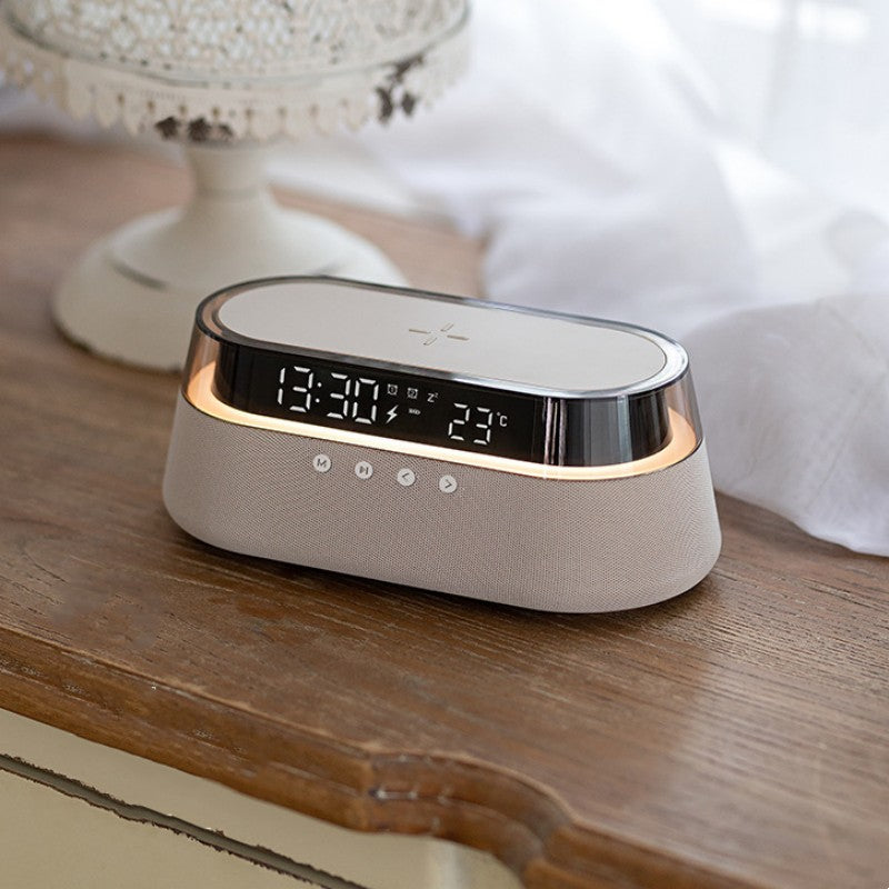 BowLift | Night Light Wireless Charging Alarm Clock Retro Bluetooth Speaker