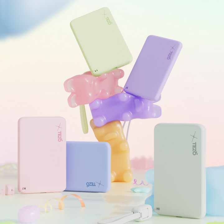 BowLift | Ultra-Thin Colorful Magnetic Charging Power Bank With Built-In Lanyard