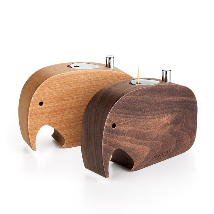 BowLift | Push-To-Dispense Solid Wood Elephant Toothpick Holder