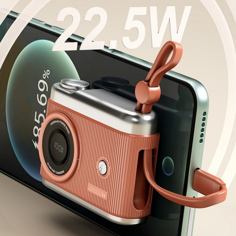 BowLift | 10000mAh Compact Portable Power Bank With Built-In Cables