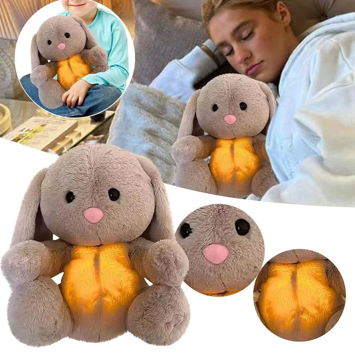 BowLift | cuddly bunny with breathing function & music for sweet baby dreams