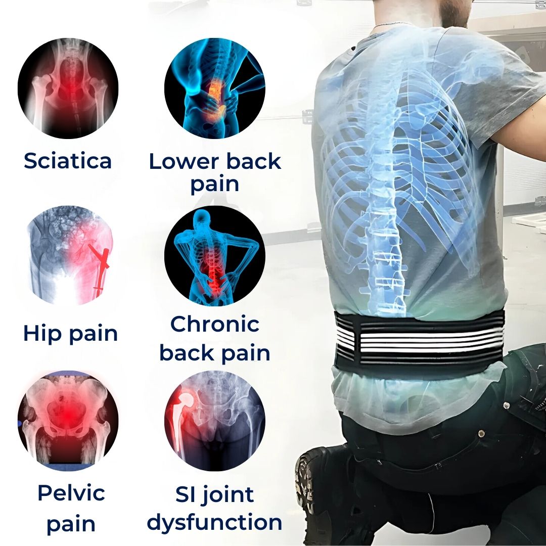 BackGuard Lumbar Support Belt | Lower Back Pain Relief - Adjustable Fit for Posture Correction - Injury Prevention - Active Use Bowlift