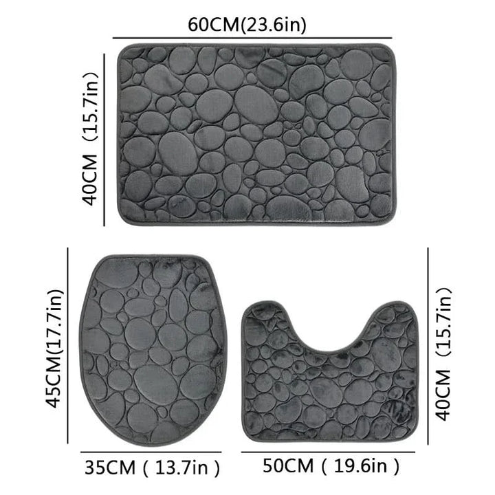 BowLift | 3-piece bathroom mat set made of microfiber, non-slip & absorbent